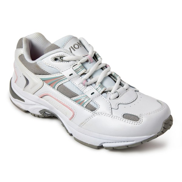 Vionic Trainers Ireland - Walker Classic White Pink - Womens Shoes Discount | CFPJL-5861